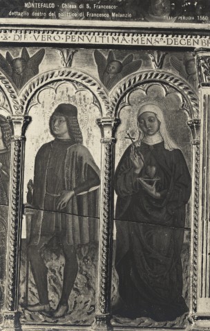 Tilli — Montefalco - Chiesa di S. Francesco dettaglio destro del polittico di Francesco Melanzio — particolare